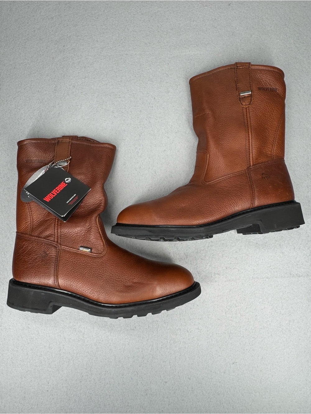 Wolverine Goretex Durashocks Steel Toe Brown Leather Pull-On Work Boots 11